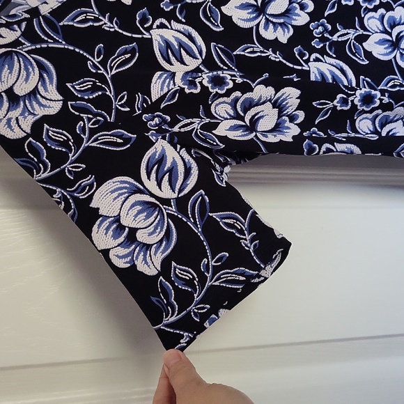 Tacera Navy Floral Flowy Short Dress M Medium - Picture 6 of 6